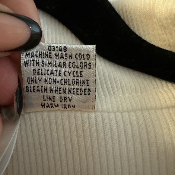 90’s Rib Knit Pearl Button Up Scallop Collar Cardigan 100% Cotton Girly Fun VTG - Picture 2 of 13